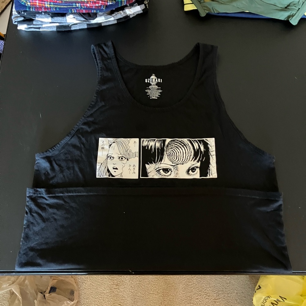 Black Graphic Tank Top